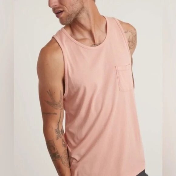 NWT Marine Layer Garment Dye Signature Tank Men's Sz XXL Desert Flower Pink 2XL - Picture 1 of 9
